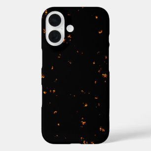 Feuerbrand überlagert das Foto, das die schwarzen iPhone 16 Hülle