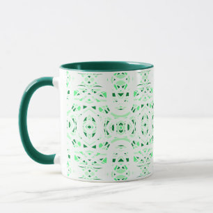 Feuerbrandgrün-weiß- abstrakte Gouache-Kunst Tasse