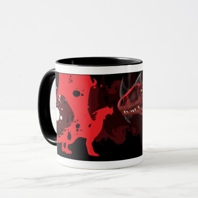 Feuerdrache (dunkle Version) Tasse (Vorderseite Links)