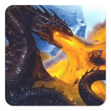 Feuerdrache mit Beowulf