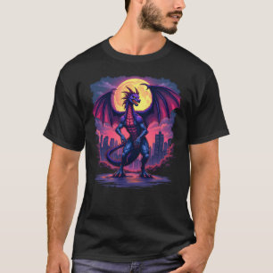Feuerdrache Moonlight City Grafik-T-Shirt T-Shirt