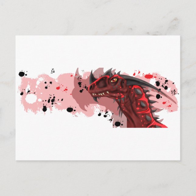 Feuerdrache (weiße Version) Postkarte (Vorderseite)