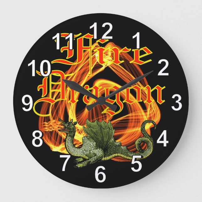 Feuerdrachenhalle Große Wanduhr (Vorderseite)