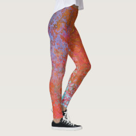 Feuerelement Alkohol Tinte Abstrakt Orange Leggings