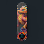 *~* Feuerelement AP88 Elementare Drachenfigur Skateboard<br><div class="desc">(Suchen Sie nach ähnlichen Artikeln in AP88 ) Einfache Übertragung auf andere Zazzle Produkte. Element-DRAGON mit RING von FEUER / FLAMES / FLAME und INITIALEM MONOGRAM für Ihren Namen - Behalt, bearbeiten oder löschen Sie den Text. Dieses beliebte chinesische Skateboard im chinesischen Stil ist ein individuelles pro-Element Dragon Design, das...</div>