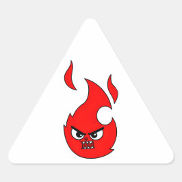 Feueremoji-lustige Geschenke Dreieckiger Aufkleber