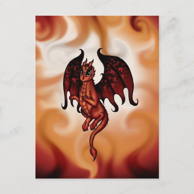 Feuerfeuerdrache Postkarte (Vorderseite)
