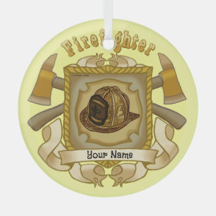 FeuerFighter-Ax-Schild-Verzierung Ornament Aus Glas