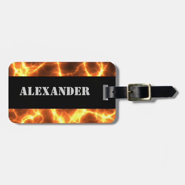 Feuergefahr Lava Hot Burning Molten - Mit Monogram Gepäckanhänger (Vorderseite horizontal)