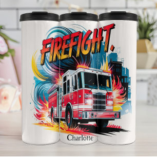 Feuergefecht! Aquarellkunst Thermosbecher