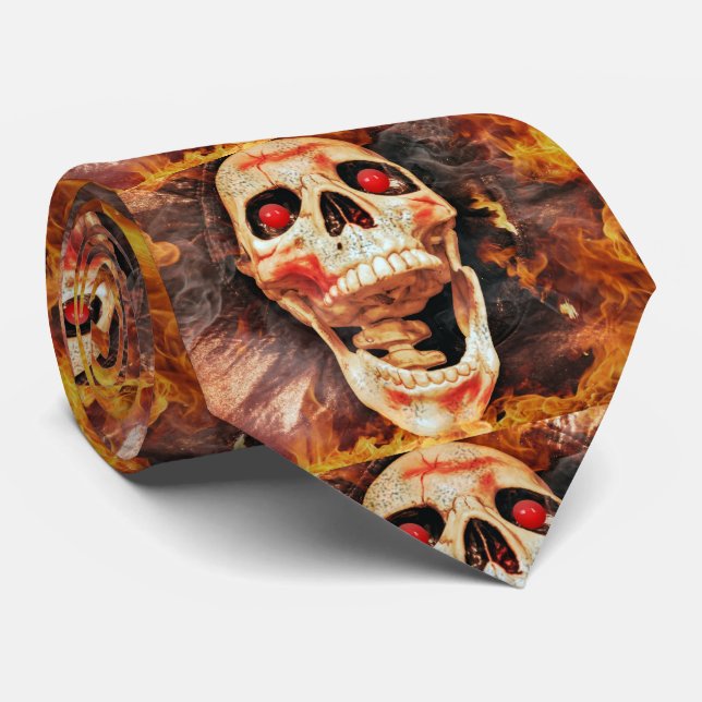 Feuergeflecht Halloween-Krawatte Krawatte (Gerollt)