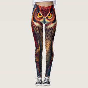 Feuergeist-Eule: Phönix-Wiedergeburt-Kunst Leggings