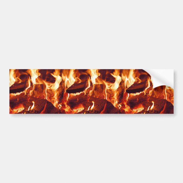 FEUERHEITSMERN FLAMES RED ORANGE BLACK FOTOGRAPH AUTOAUFKLEBER (Vorne)
