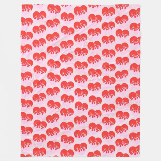 Feuerherz Fleecedecke (Vorderseite)