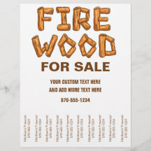 Feuerholz-Holz für den Flyer abreißen Streifen