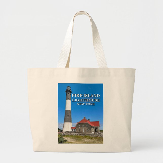 Feuerinsel Leuchtturm, New York Große Tote Tasche (Vorne)