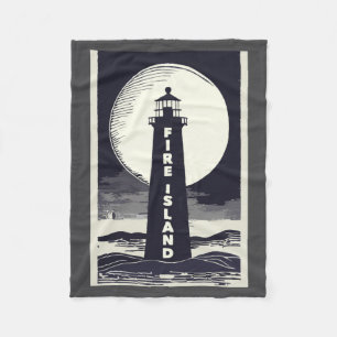 Feuerinsel Leuchtturm New York Mond Fleecedecke