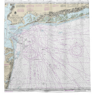 Feuerinsel-Licht-zu-Sea-Rock-Nautikkarte 12326 Duschvorhang