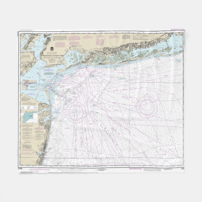 Feuerinsel-Licht-zu-Sea-Rock-Nautikkarte 12326 Fleecedecke (Vorderseite (Horizontal))