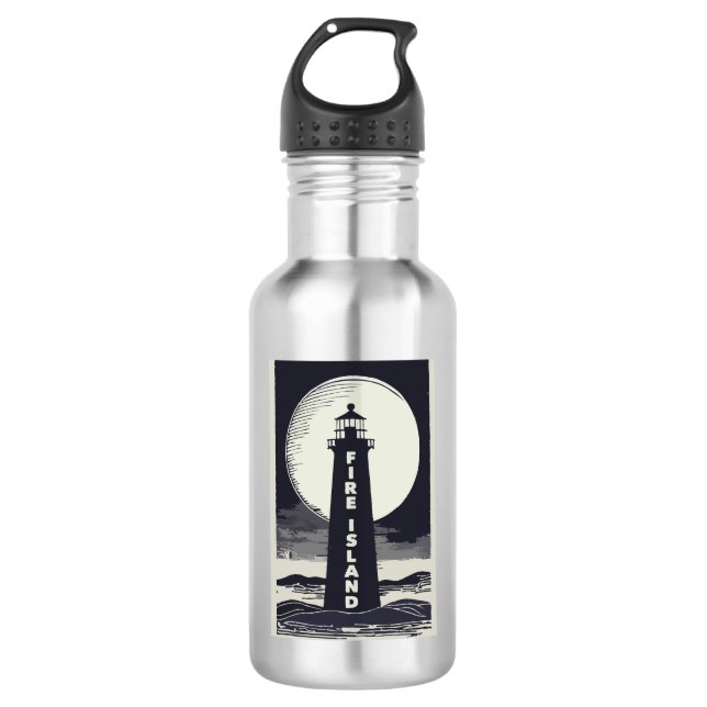 Feuerinsel Lighthouse New York Moon Edelstahlflasche (Vorderseite)