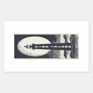 Feuerinsel Lighthouse New York Moon Rechteckiger Aufkleber