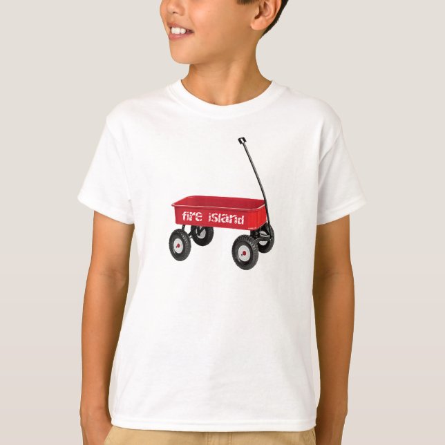 Feuerinsel Roter Wagen Sommerurlaub Strand T-Shirt (Vorderseite)