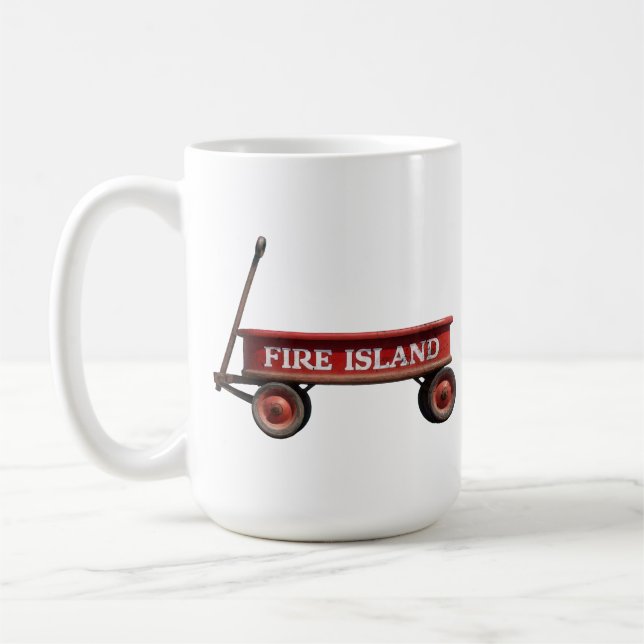 Feuerinsel Roter Waggon Kismet Pinien Saltaire Kaffeetasse (Links)