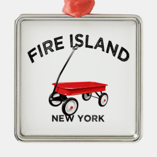 Feuerinsel Rotwagen New York Sommerurlaub LI Ornament Aus Metall