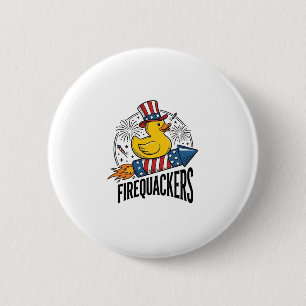 Feuerknaller Patriotische Ente Feuerwerk-Shirt-Des Button