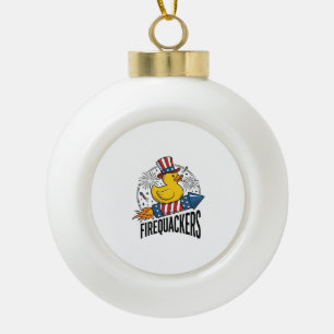 Feuerknaller Patriotische Ente Feuerwerk-Shirt-Des Keramik Kugel-Ornament