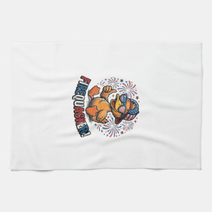 Feuerknaller Patriotische Ente Vintage-Shirt-Desig Geschirrtuch