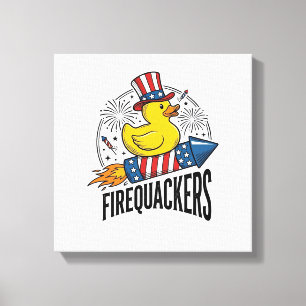 Feuerknaller Patriotische Enten-Feuerwerk-Shirt-De Leinwanddruck