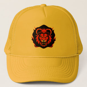 Feuerkopf Löwe Illustration Truckerkappe