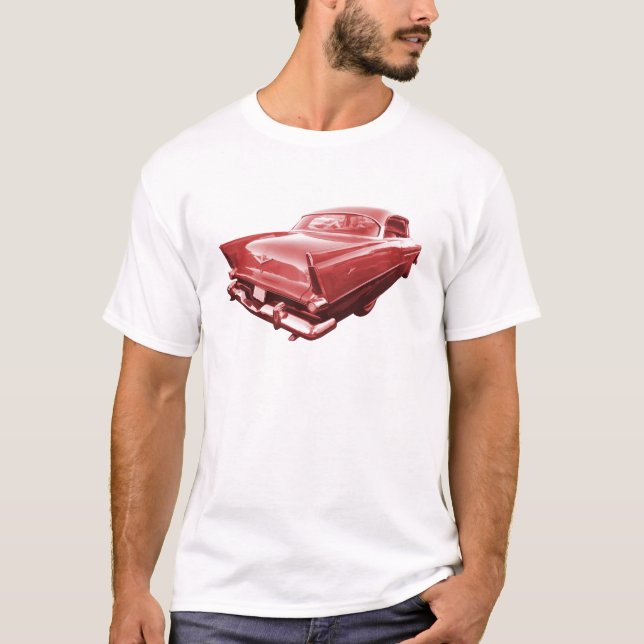 Feuerkugelwut Plymouth-Schwanzflossen 1956 T-Shirt (Vorderseite)