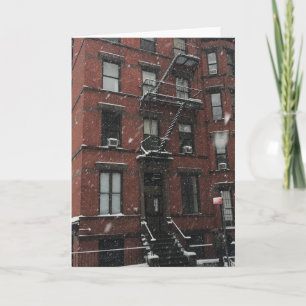 Feuerleiter Upper West Side NYC New York Winter Feiertagskarte