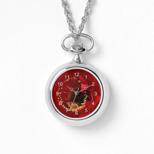 Feuerlichtkaktus Armbanduhr (Vorderseite)