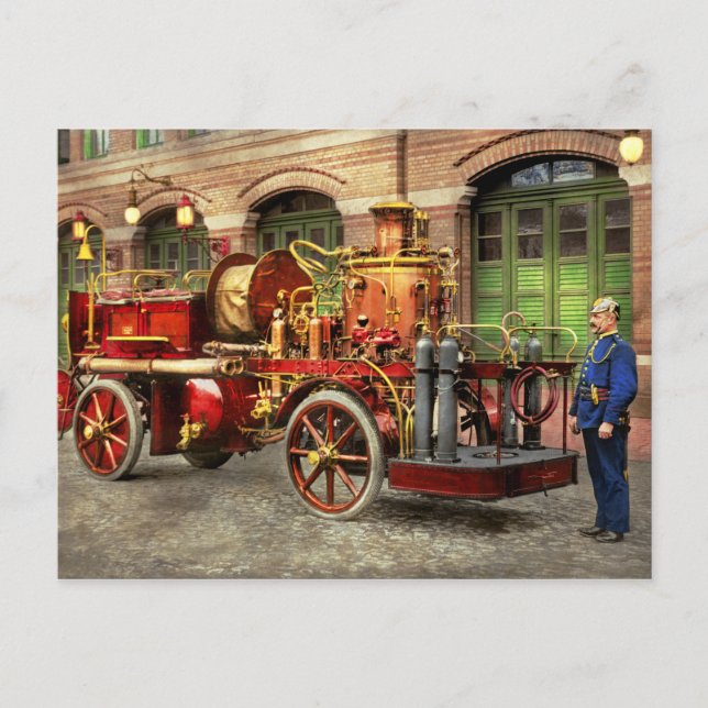 Feuerlkw - Ein Elektropumpenwagen 1907 Postkarte (Vorderseite)