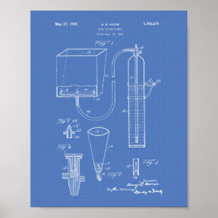Feuerlöscher 1930 Patentart - Blueprint Poster