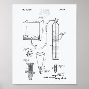 Feuerlöscher 1930 Patentart - Weißbuch Poster