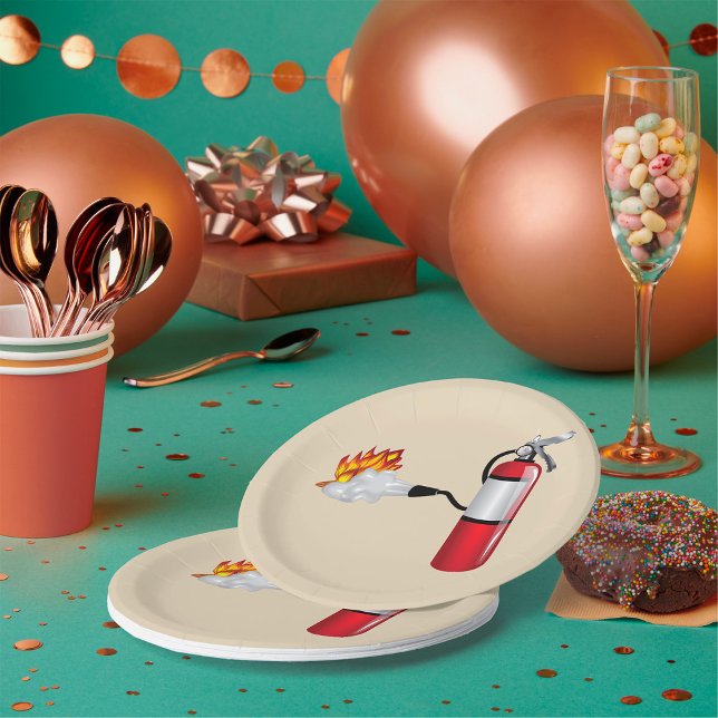 Feuerlöscher, der Teller von Feuerlöschpapier auss (Von Creator hochgeladen)