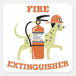 Feuerlöscher Quadratischer Aufkleber