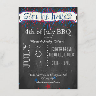 Feuerlöscher & Sterne 4. Juli Party Einladung