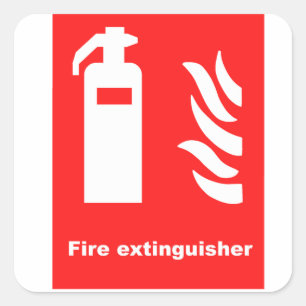 Feuerlöscher-Symbol Quadratischer Aufkleber