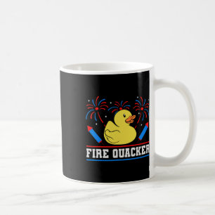 Feuerlöschkautschuklateuhn am 4. Juli Feuerwerk Kaffeetasse