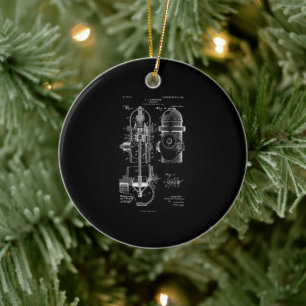 Feuerlöschmittel Patent Feuerwehrfrau Geschenk Män Keramik Ornament