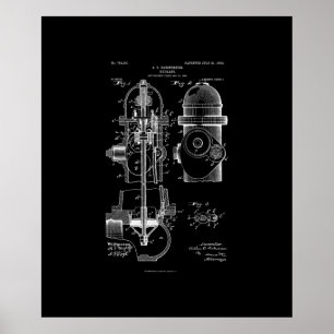 Feuerlöschmittel Patent Feuerwehrfrau Geschenk Män Poster