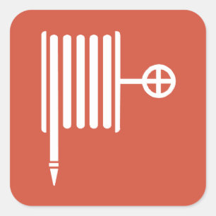 Feuerlöschschild Quadratischer Aufkleber