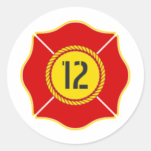 Feuermann zum Geburtstag Runder Aufkleber