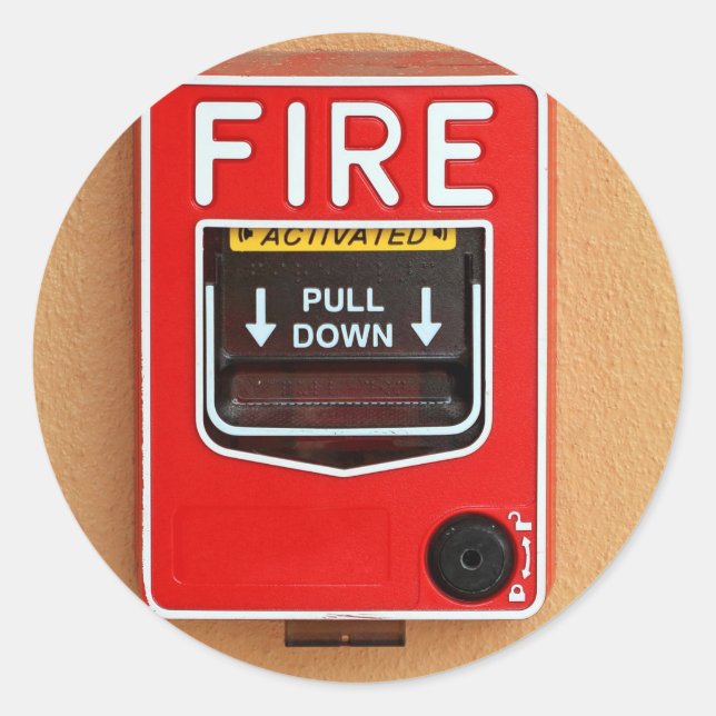 Feuermelderhandgriff Runder Aufkleber (Vorderseite)