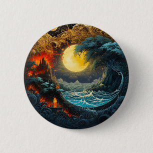 Feuermond Wave Yin Yang Martial Arts Button